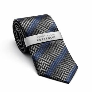 PERRY ELLIS Portfolio Men's Elegant classic business silk Neck Tie Charcoal  new